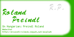 roland preindl business card